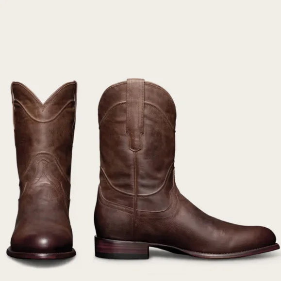 Tecovas Men's The Earl Brown Leather Western Roper Boots - Picture 1 of 11